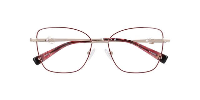 Cubea Burgundy MetalEyeglass Frames for Glasses Direct, Closed View