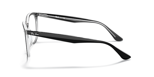 RB4362V Black On Transparent AcetateEyeglass Frames for Glasses Direct, Side View