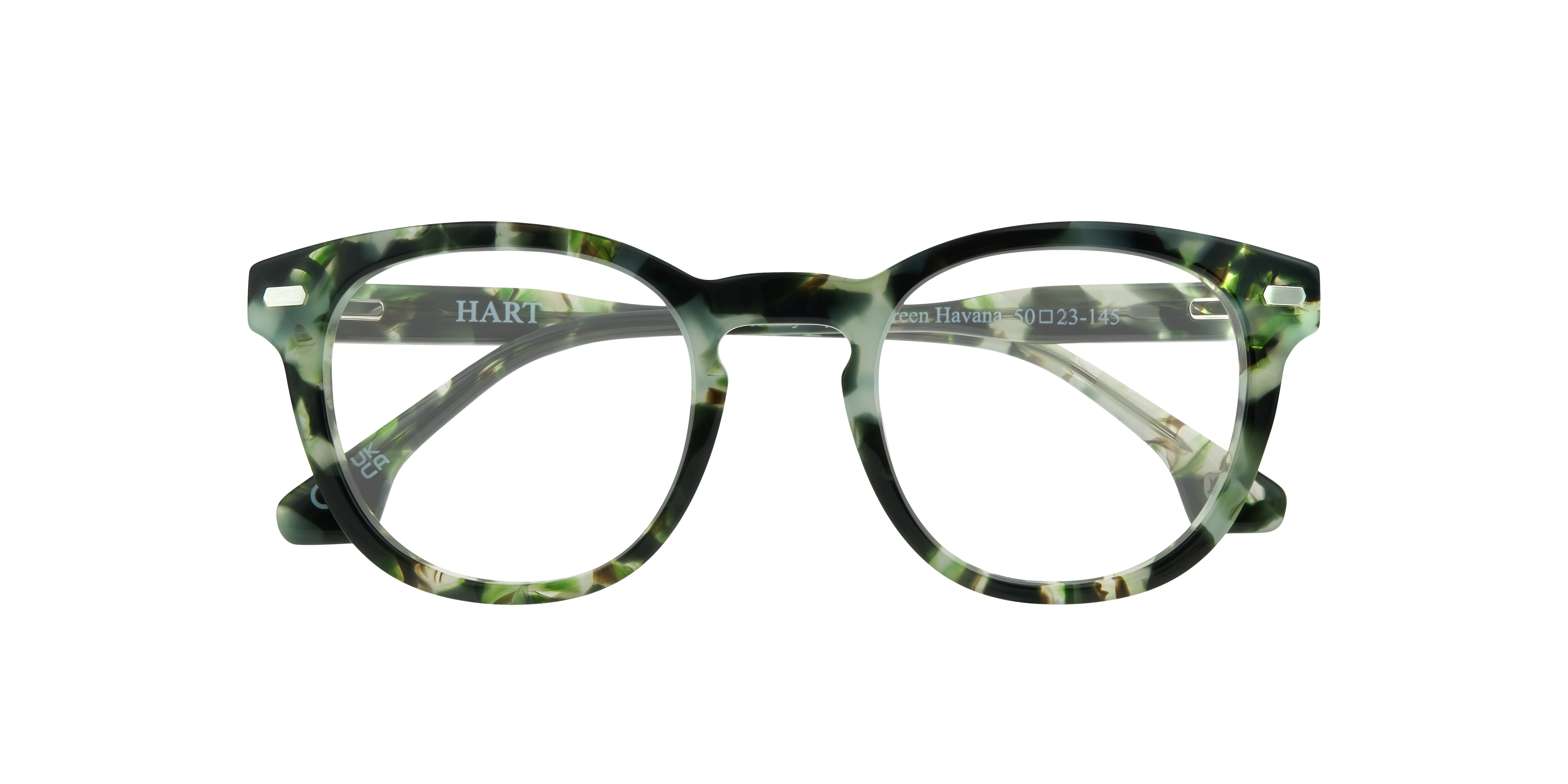 Jeremy Spotty Green Havana AcetateEyeglass Frames for Glasses Direct, Closed View