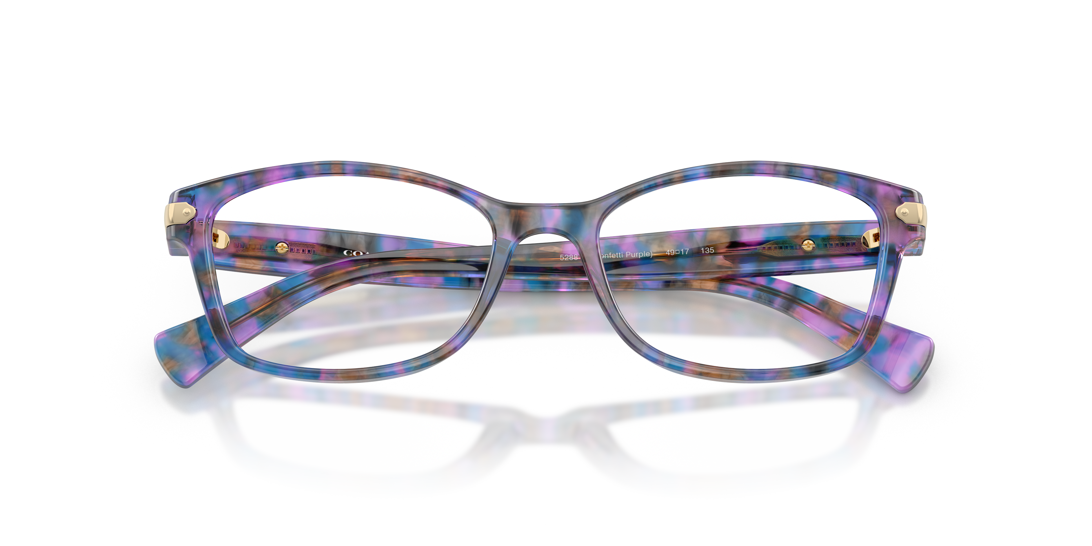 HC6065 Purple Confetti Tortoise AcetateEyeglass Frames for Glasses Direct, Closed View