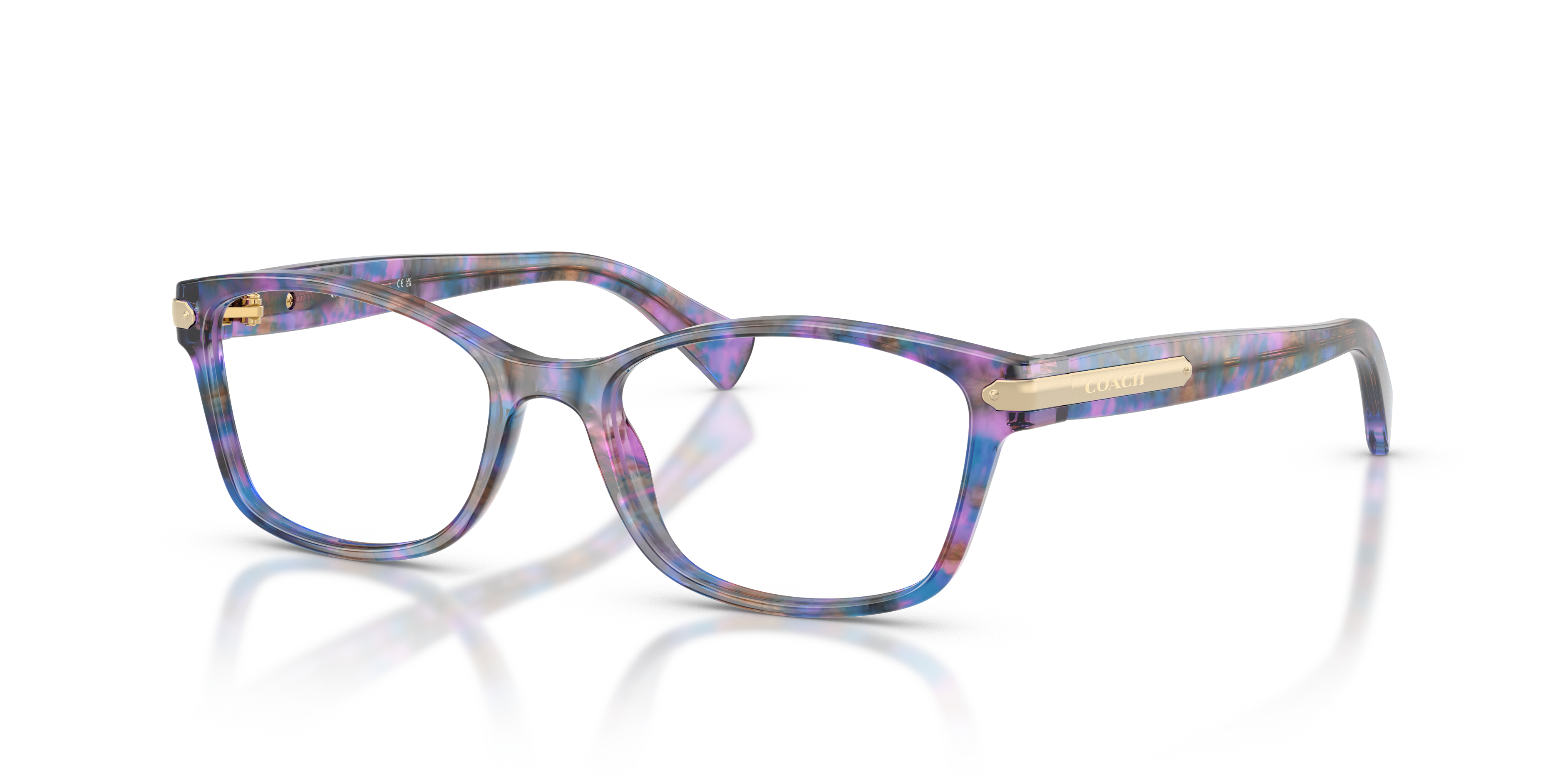 HC6065 Purple Confetti Tortoise AcetateEyeglass Frames for Glasses Direct, Angle View