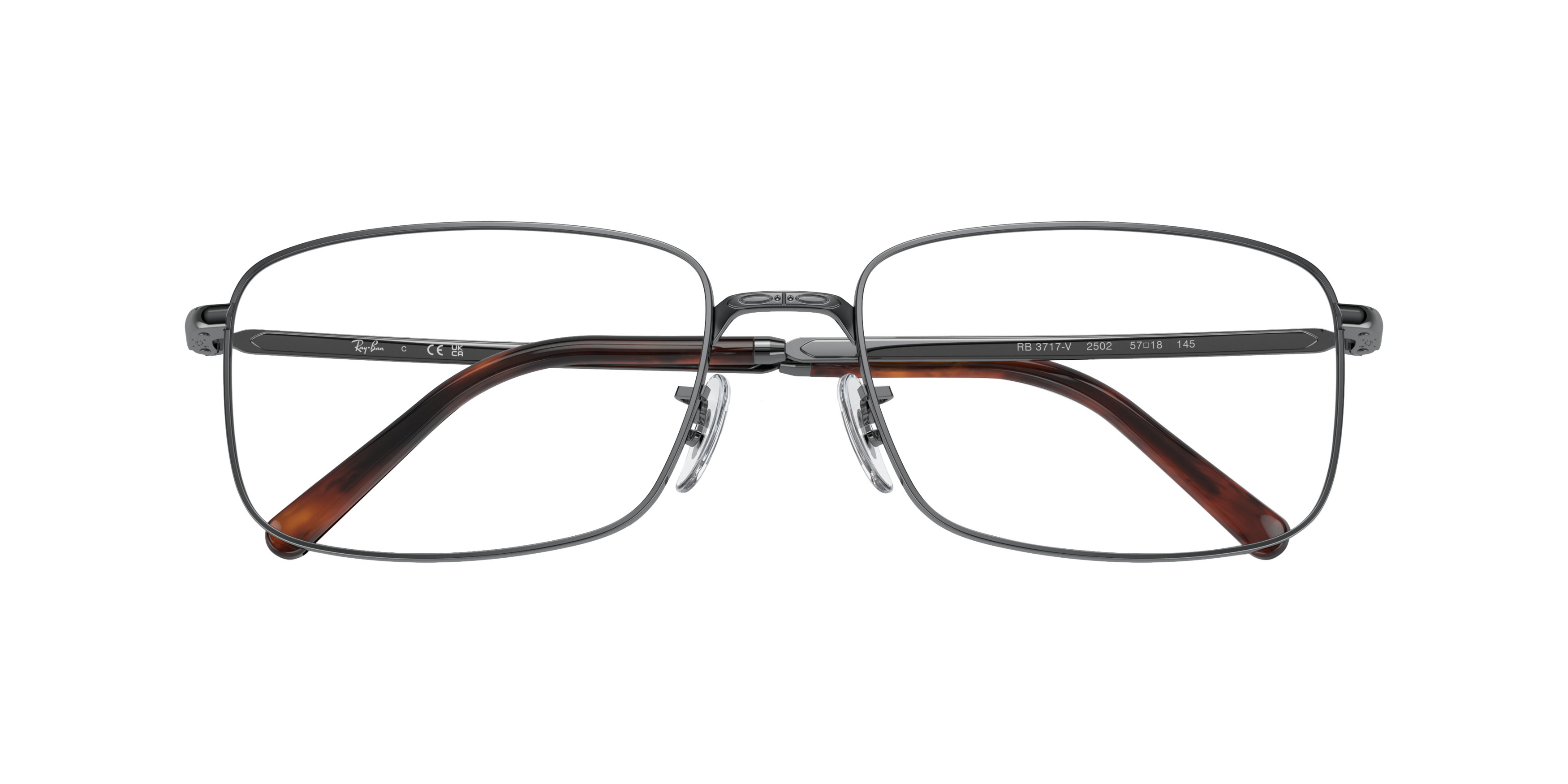 RB3717V Gunmetal MetalEyeglass Frames for Glasses Direct, Closed View