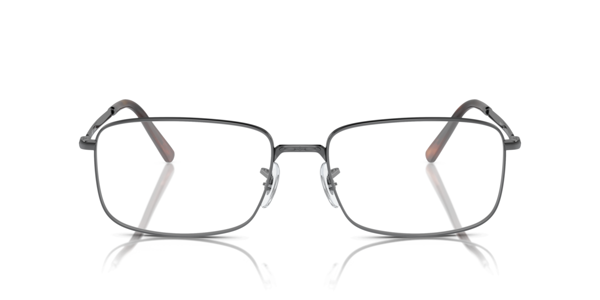 Ray-Ban Unisex Gunmetal,Silver Gunmetal Rectangle Metal Eyeglasses Online - Full Rim - Rb3717v Large