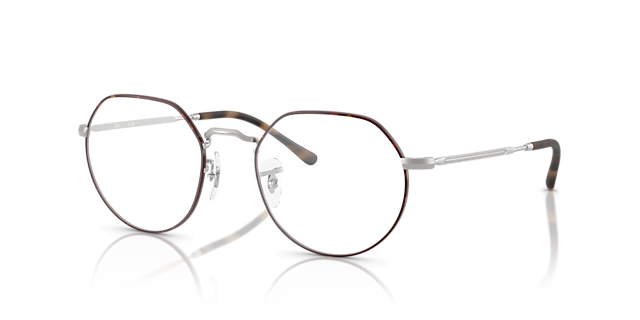 RB6465 Matte Havana On Matte Silver MetalEyeglass Frames for Glasses Direct, Angle View