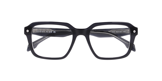 Neo Bilayer Black & Crystal Grey AcetateEyeglass Frames for Glasses Direct, Closed View