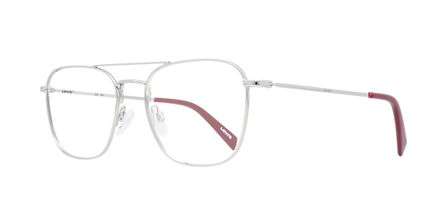LV 1008 Silver MetalEyeglass Frames for Glasses Direct, Angle View