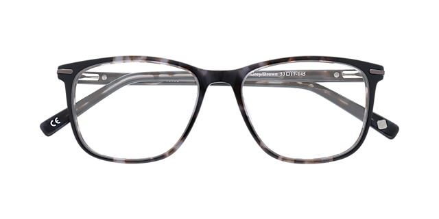 Clapham Grey  &  Brown AcetateEyeglass Frames for Glasses Direct, Closed View