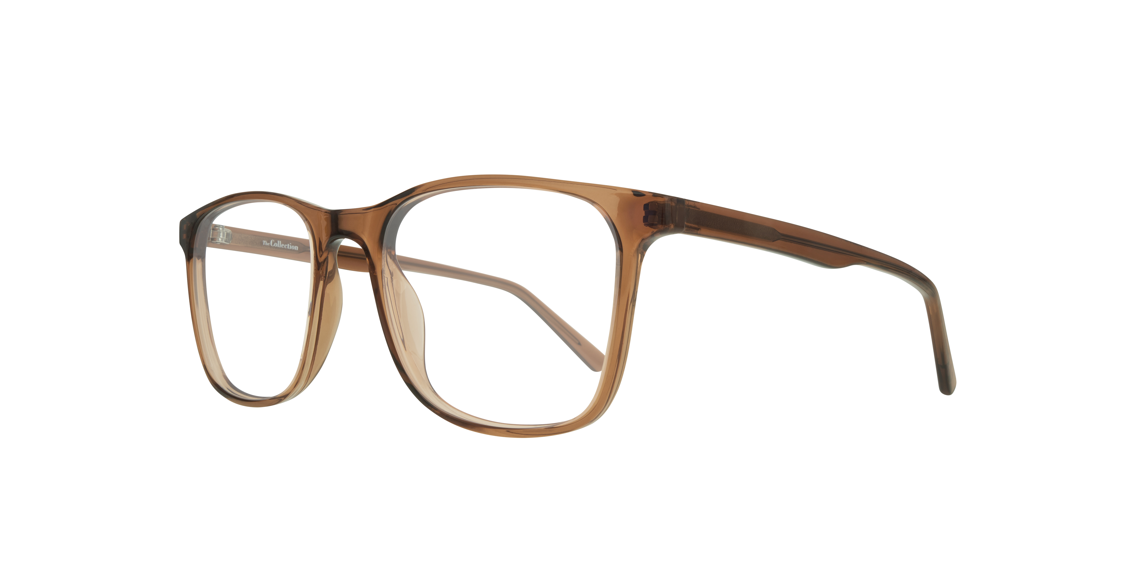 Kris Crystal Light Brown PlasticSunglass Frames for Glasses Direct, Angle View