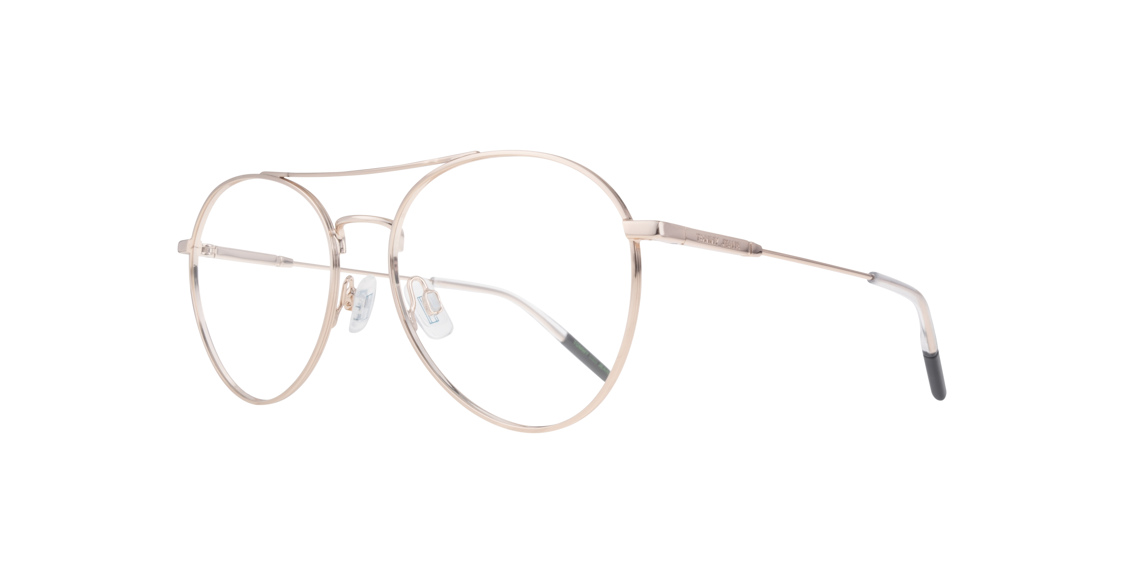 TJ 0088 Gold Shiny MetalEyeglass Frames for Glasses Direct, Angle View