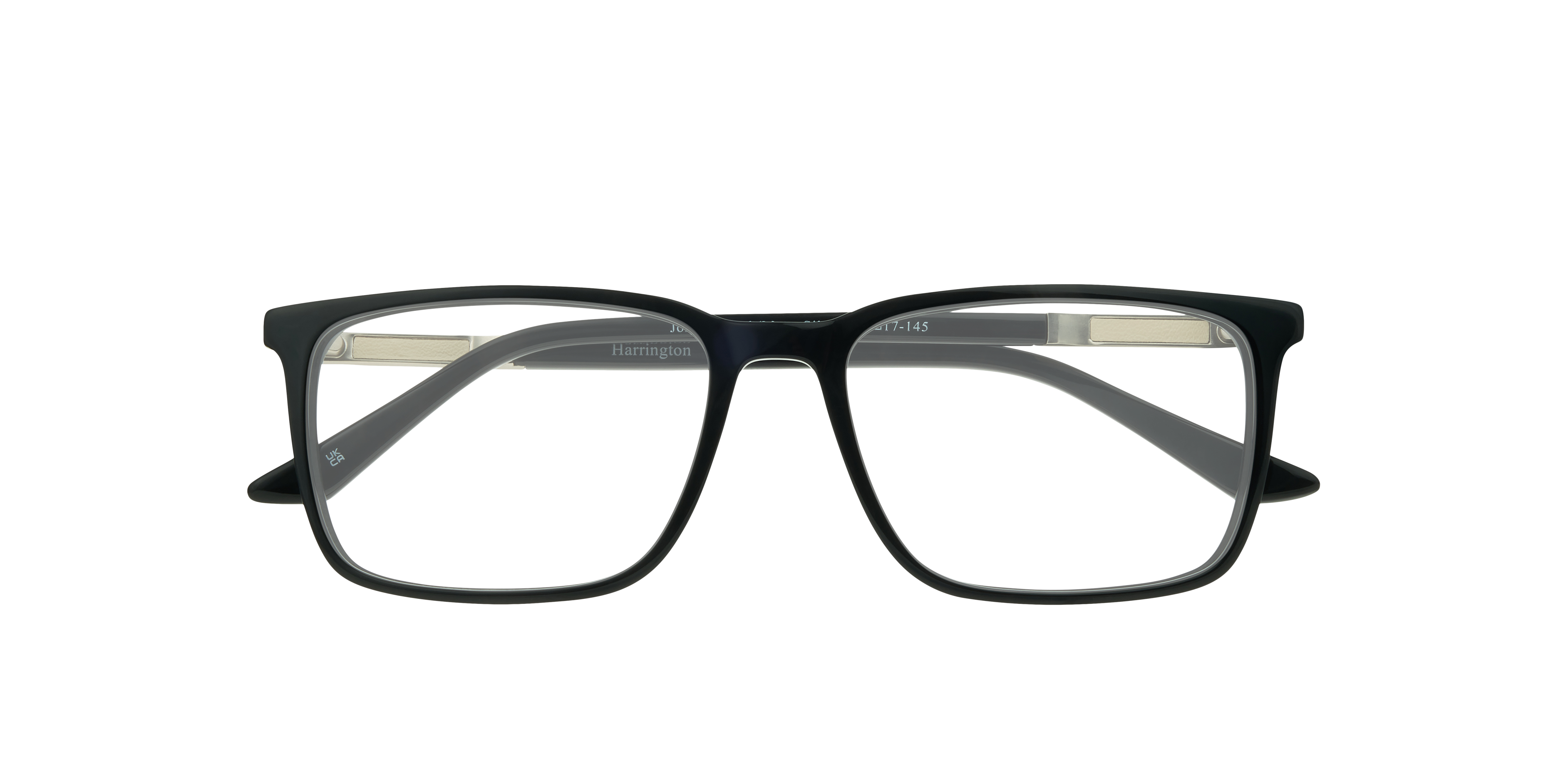Jonas Black & Matte Silver AcetateEyeglass Frames for Glasses Direct, Closed View