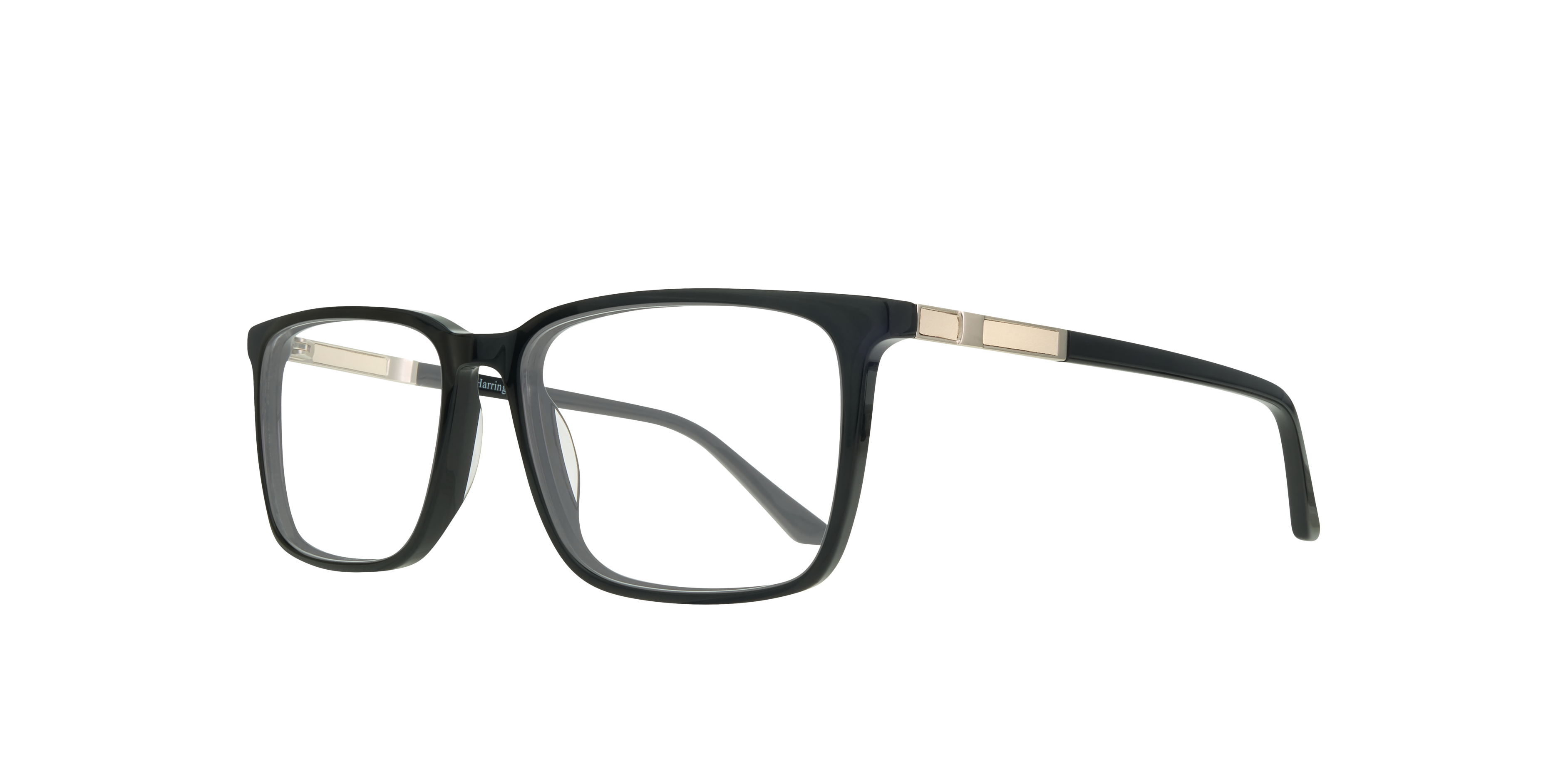 Jonas Black & Matte Silver AcetateEyeglass Frames for Glasses Direct, Angle View