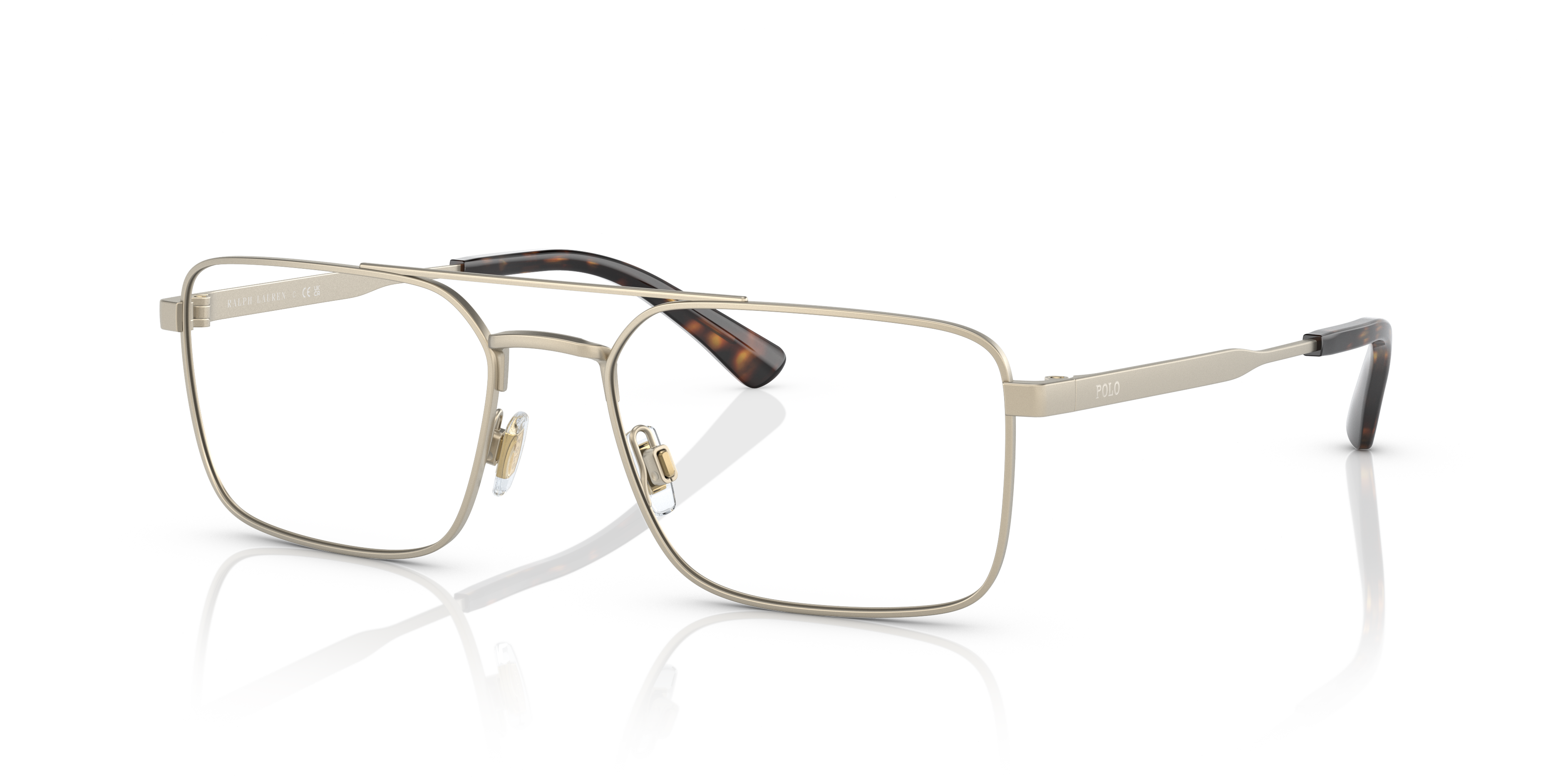 PH1216 Semishiny Pale Gold MetalEyeglass Frames for Glasses Direct, Angle View