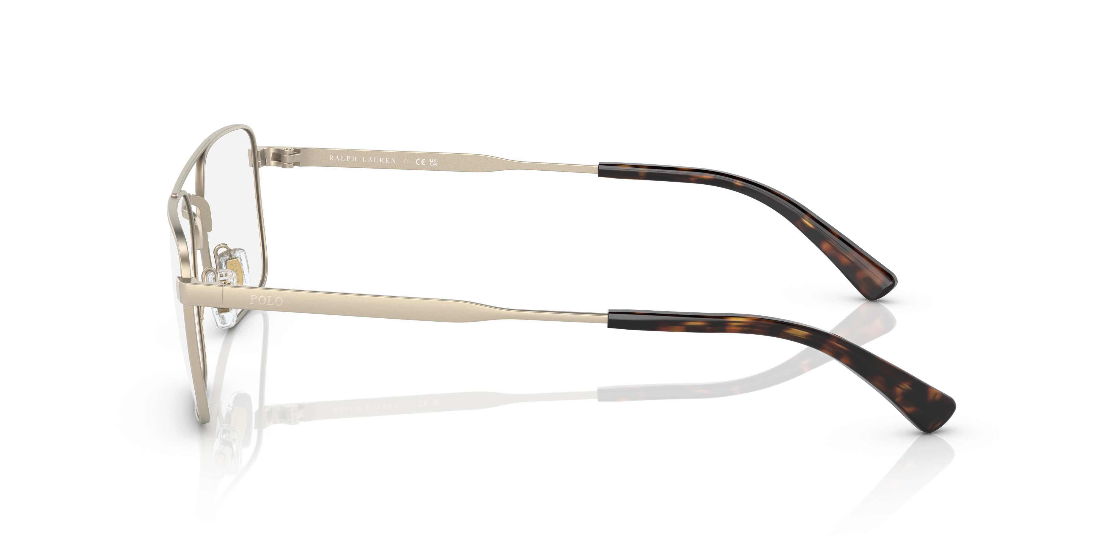 PH1216 Semishiny Pale Gold MetalEyeglass Frames for Glasses Direct, Side View