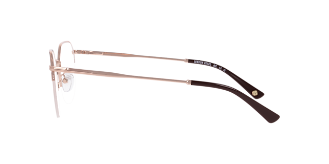 Notting Hill Burgundy & Pink Gold MetalEyeglass Frames for Glasses Direct, Side View