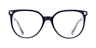 Gloria Navy Blue  &  Purple Pattern AcetateEyeglass Frames for Glasses Direct, Front View