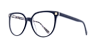 Gloria Navy Blue  &  Purple Pattern AcetateEyeglass Frames for Glasses Direct, Angle View