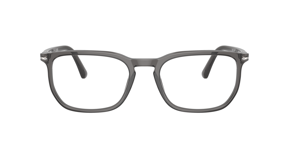 Persol Unisex Transparent Grey Rectangle Acetate Eyeglasses Online - Full Rim - Po3339v