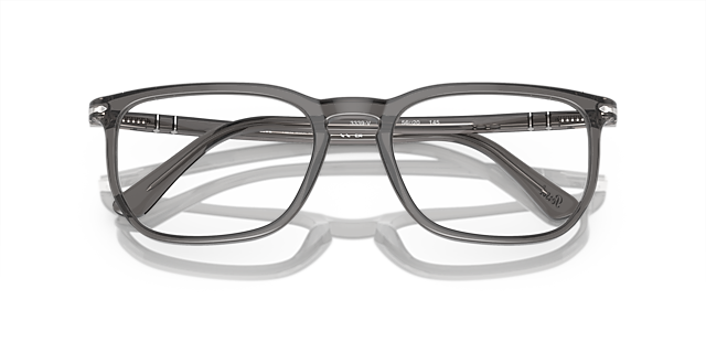 PO3339V Transparent Grey AcetateEyeglass Frames for Glasses Direct, Closed View