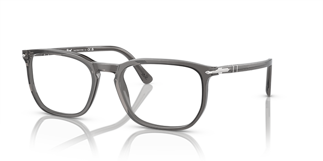 PO3339V Transparent Grey AcetateEyeglass Frames for Glasses Direct, Angle View