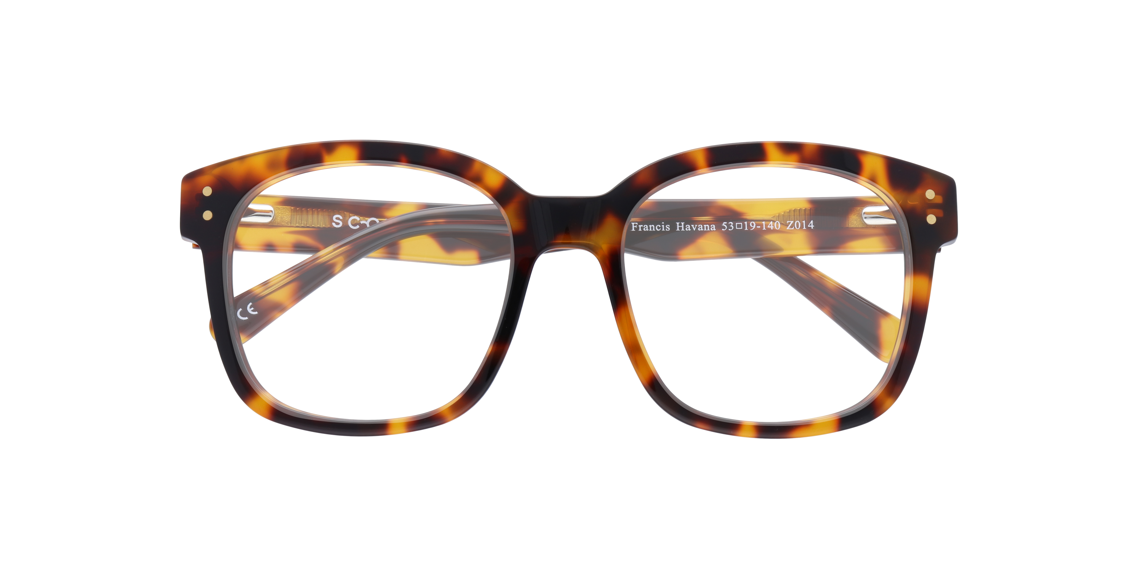 Francis Havana AcetateEyeglass Frames for Glasses Direct, Closed View