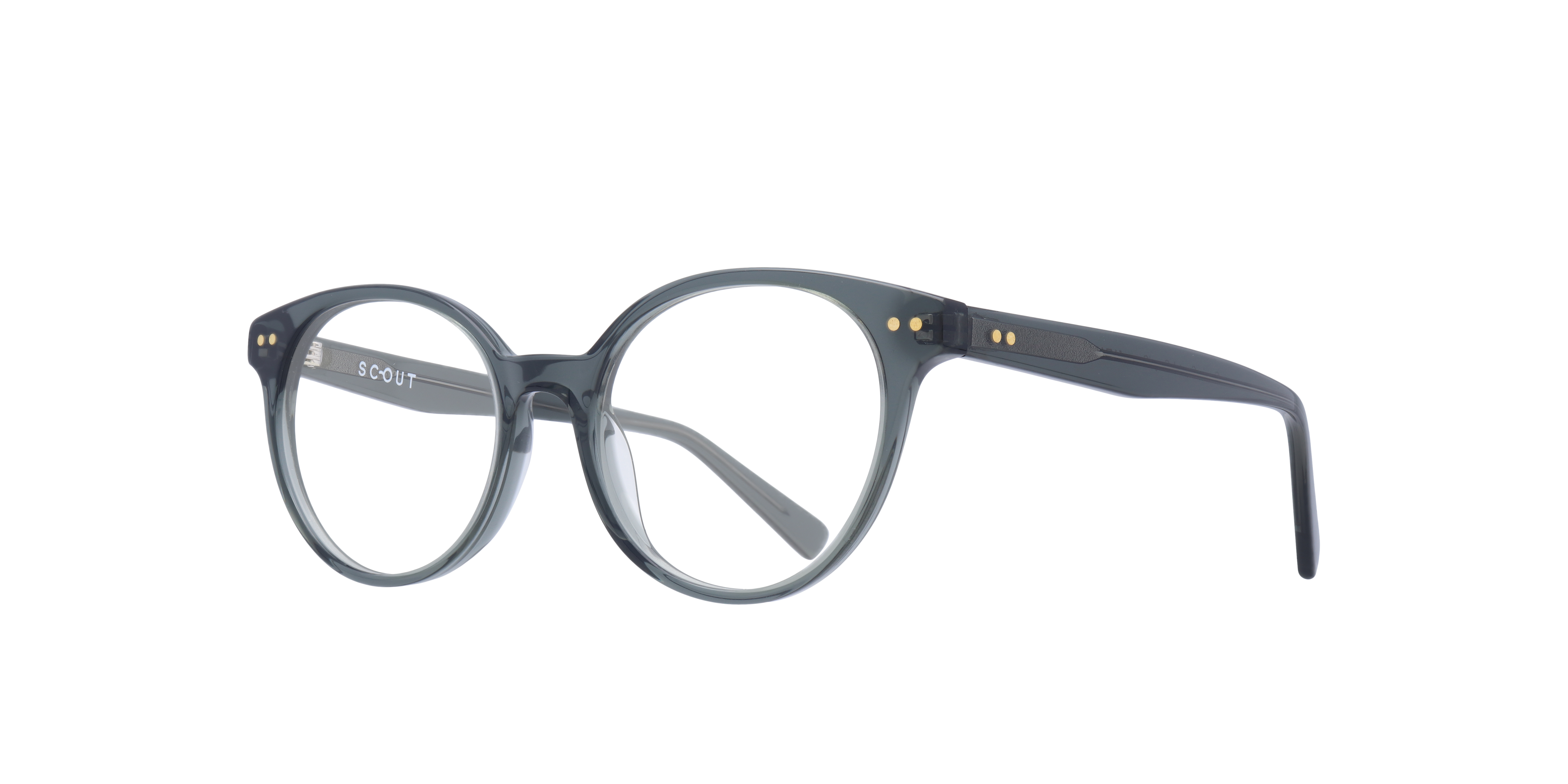 Gracie Crystal Grey & Green AcetateEyeglass Frames for Glasses Direct, Angle View