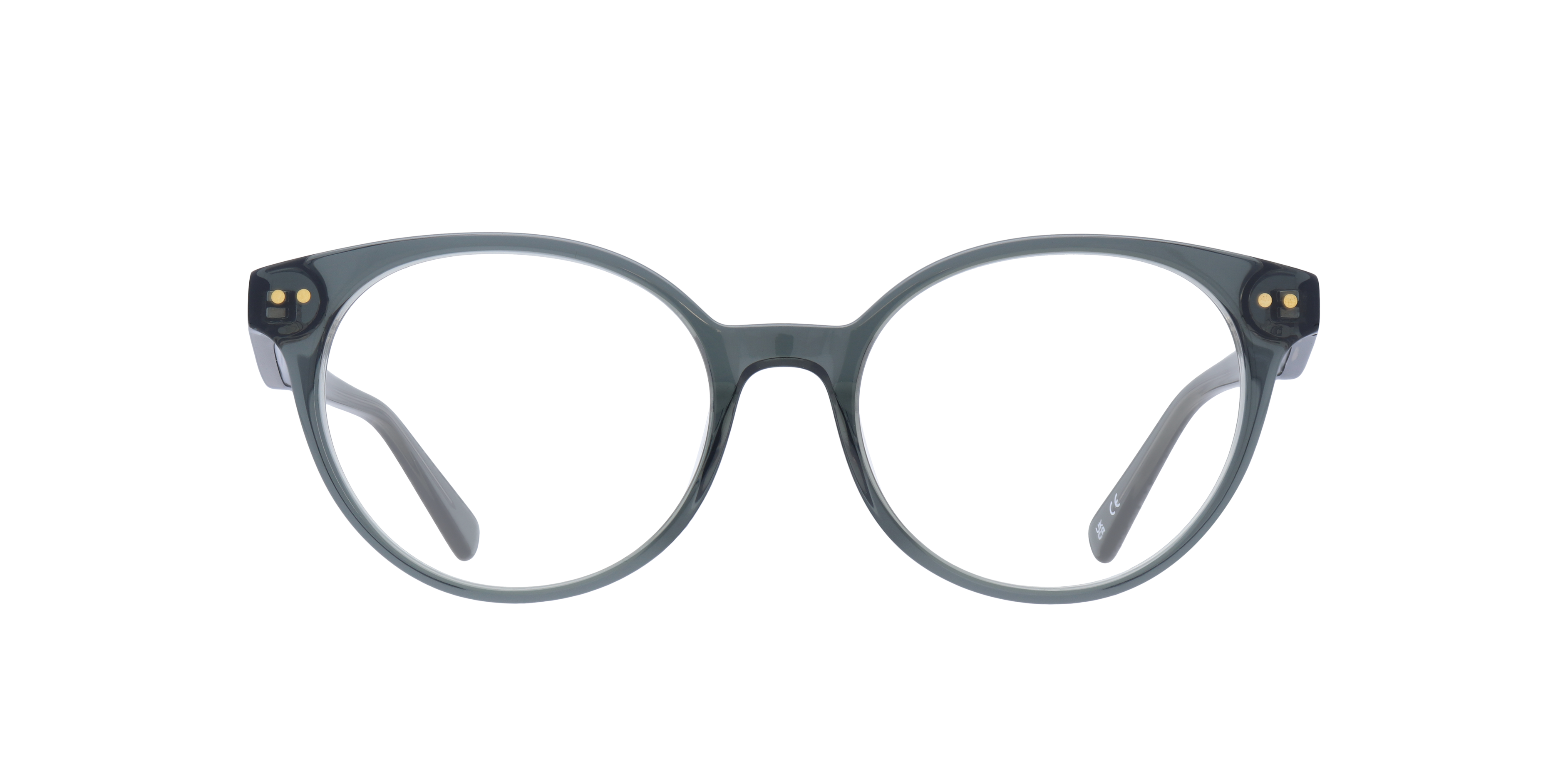 Gracie Crystal Grey & Green AcetateEyeglass Frames for Glasses Direct, Front View