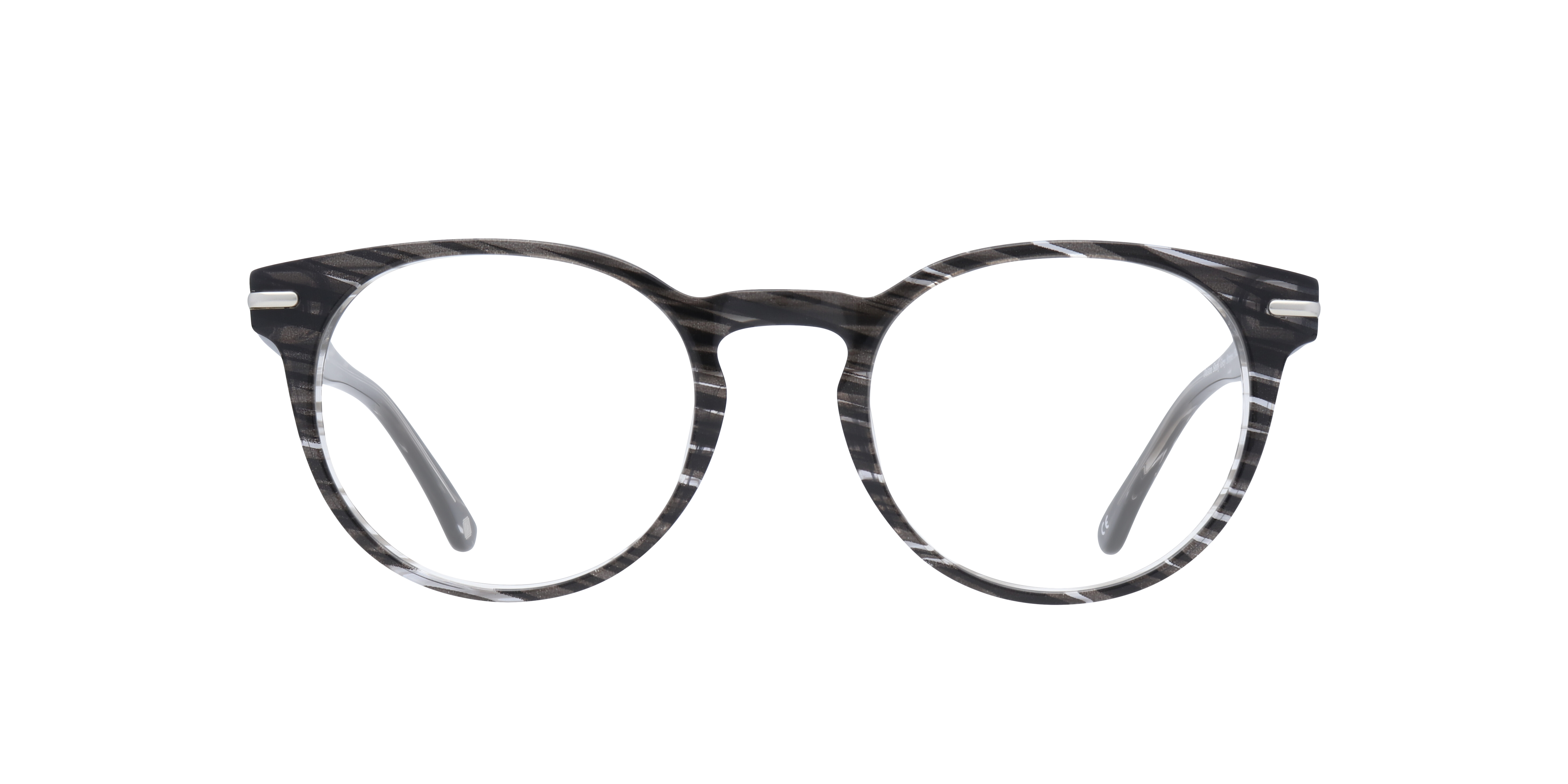 Dalston Shiny Grey Stripes AcetateEyeglass Frames for Glasses Direct, Front View