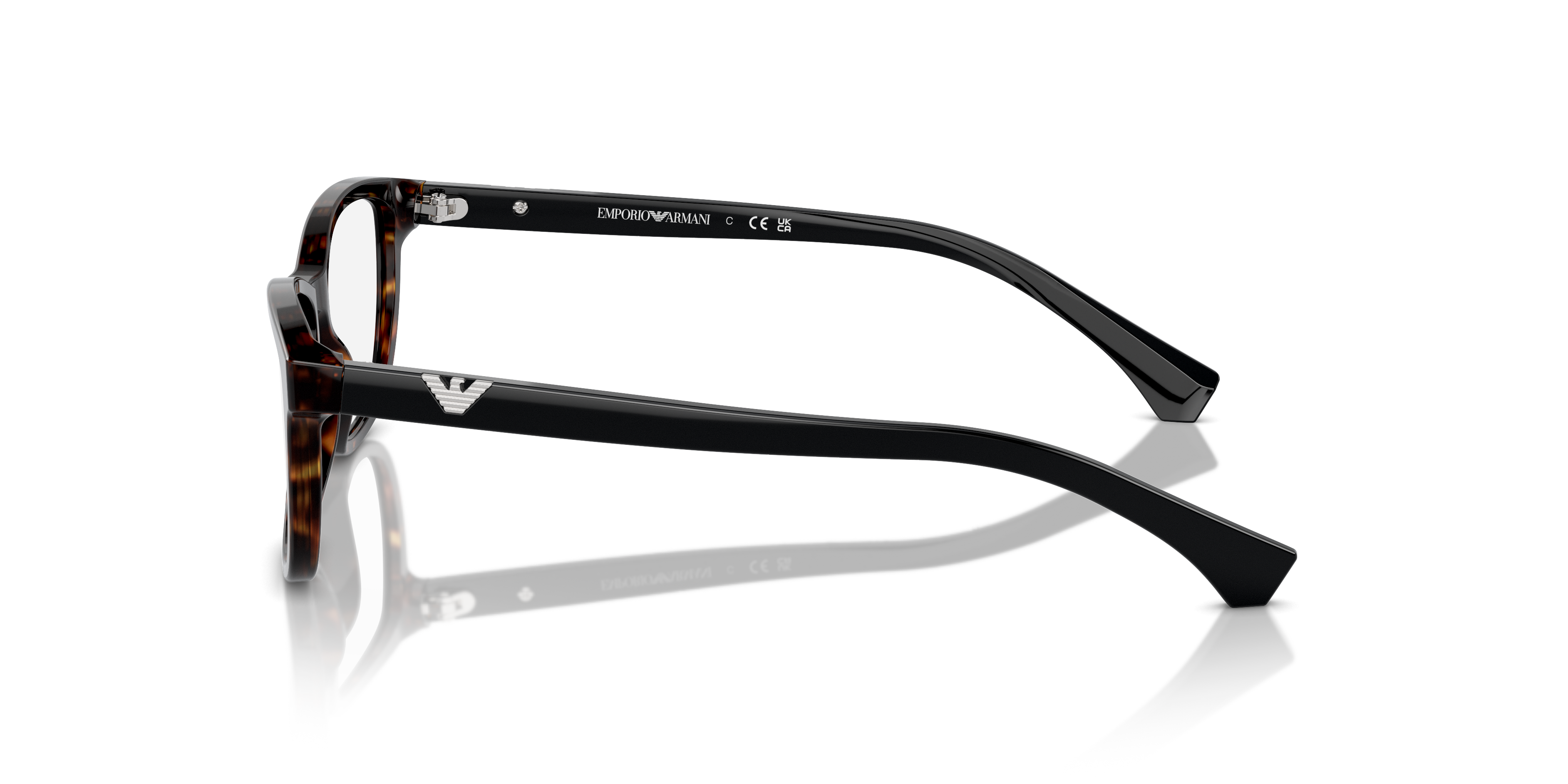 EA3099 Shiny Havana AcetateEyeglass Frames for Glasses Direct, Side View