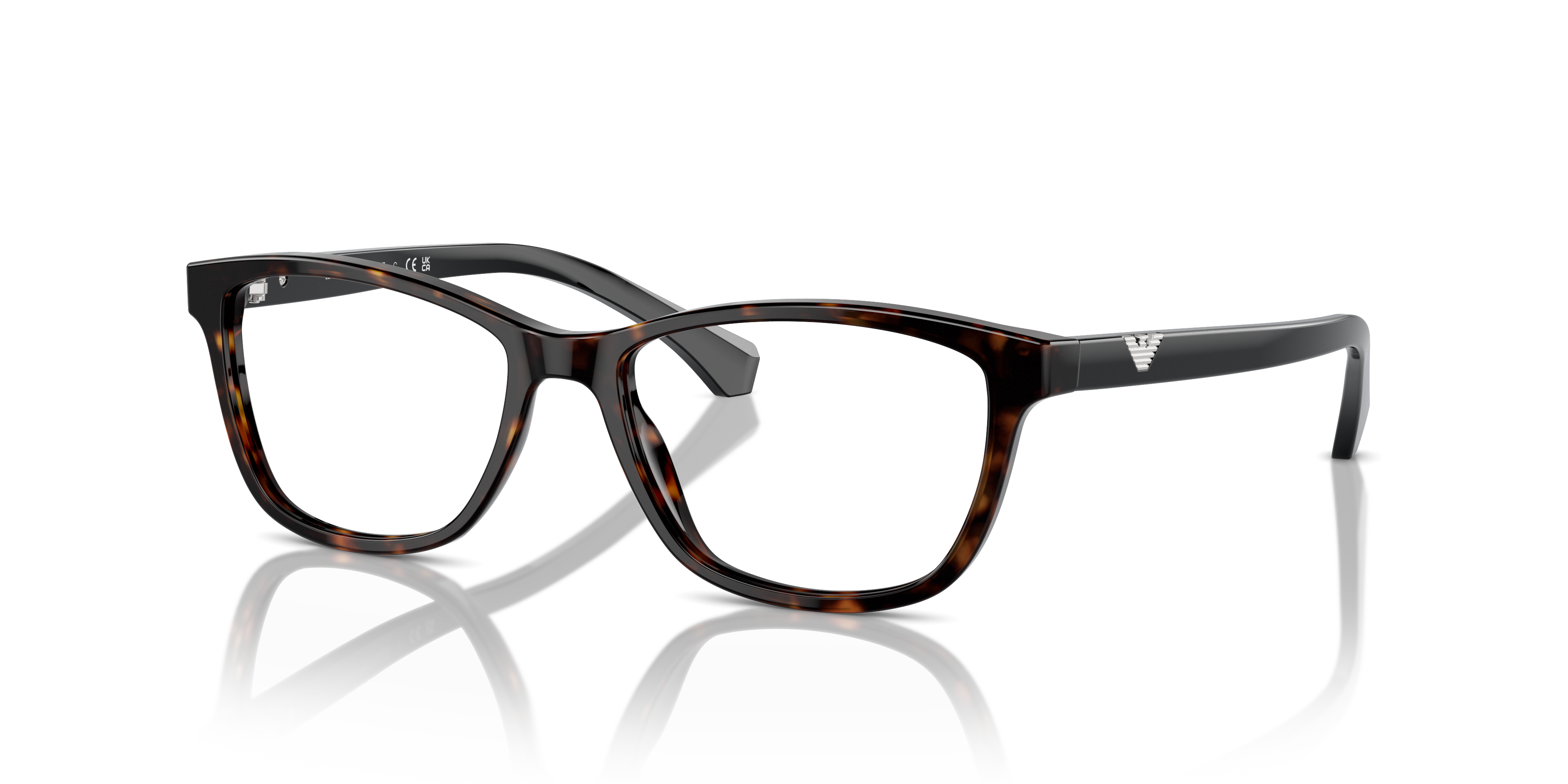 EA3099 Shiny Havana AcetateEyeglass Frames for Glasses Direct, Angle View