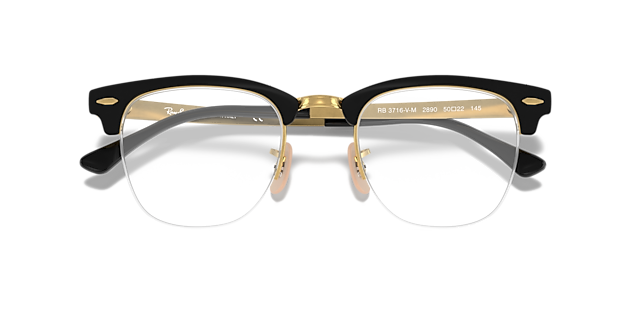 RB3716VM Black On Gold MetalEyeglass Frames for Glasses Direct, Closed View