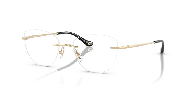 HC5185 Shiny Light Gold MetalEyeglass Frames for Glasses Direct, Angle View