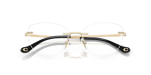 HC5185 Shiny Light Gold MetalEyeglass Frames for Glasses Direct, Closed View