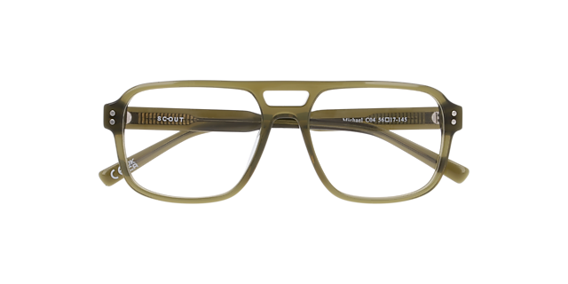 Michael Crystal Green AcetateEyeglass Frames for Glasses Direct, Closed View