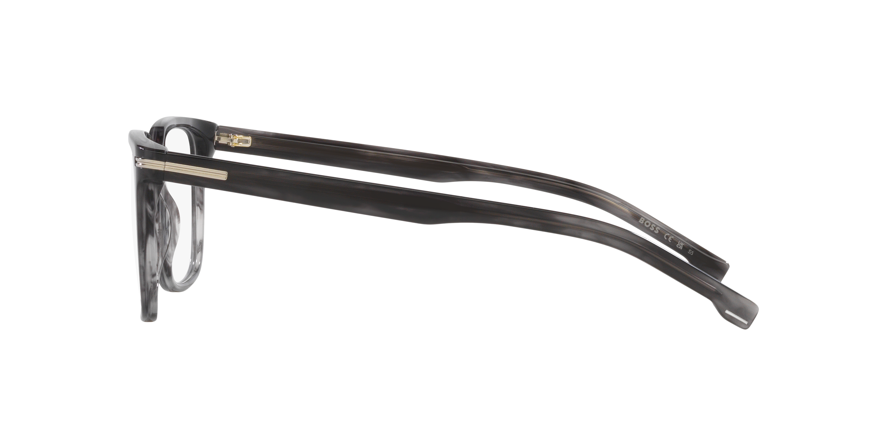 BOSS 1602 Horn Grey PlasticEyeglass Frames for Glasses Direct, Side View