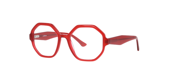 Mabel Milky Red AcetateEyeglass Frames for Glasses Direct, Angle View