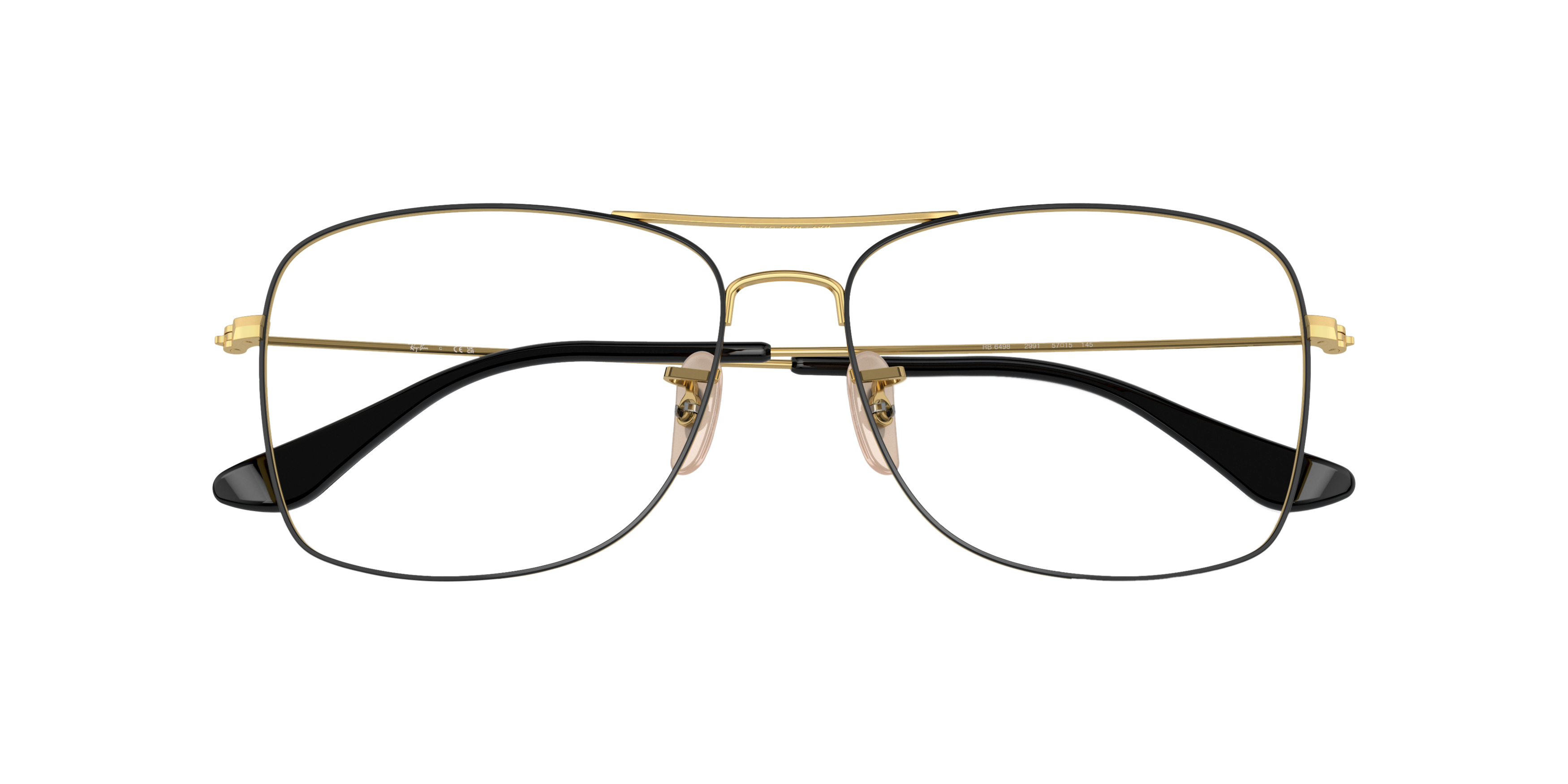 RB6498 Black On Gold MetalEyeglass Frames for Glasses Direct, Closed View