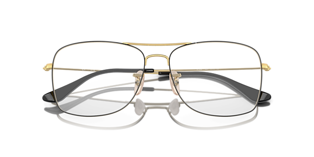 RB6498 Black On Gold MetalEyeglass Frames for Glasses Direct, Closed View