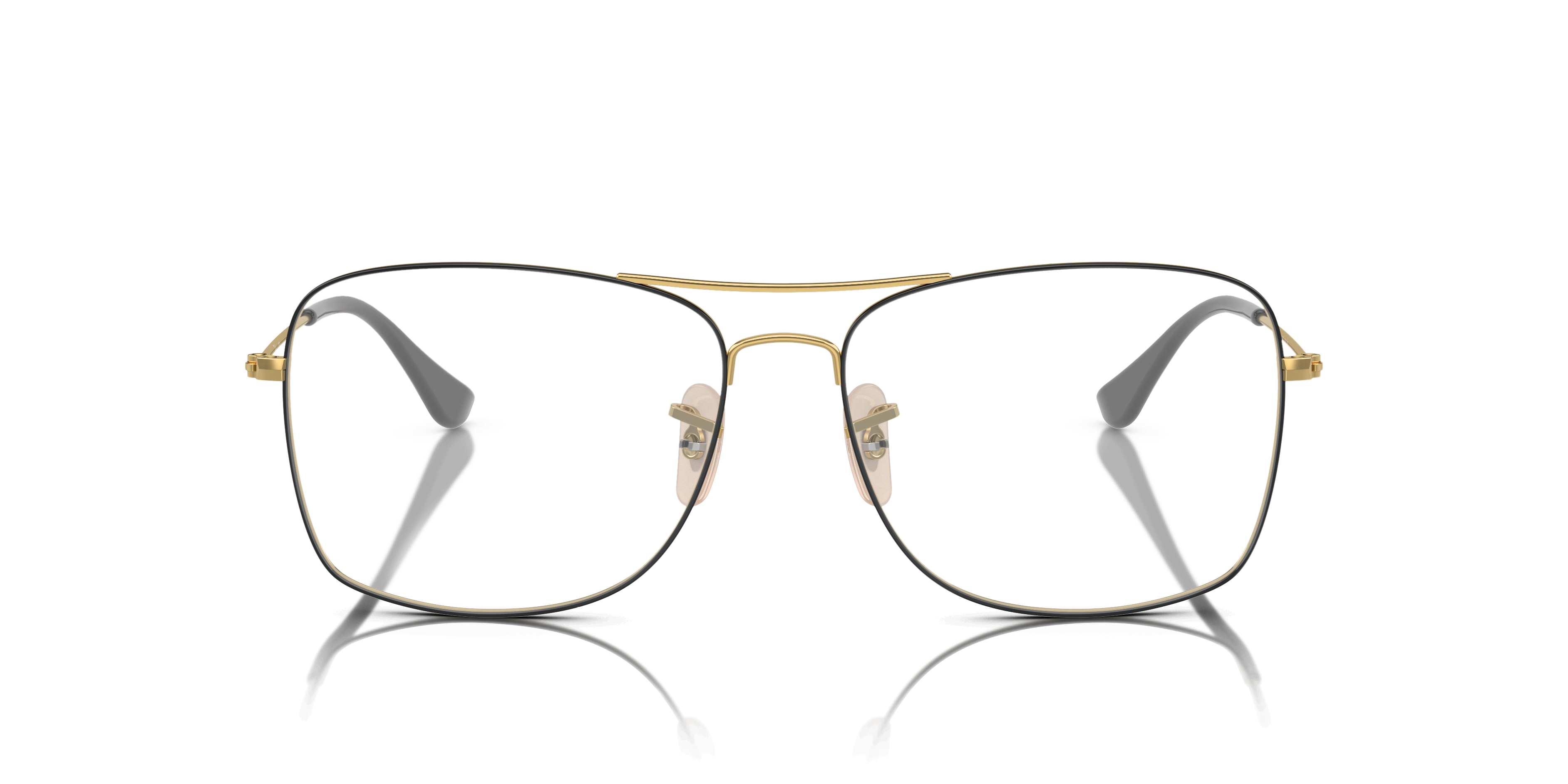 RB6498 Black On Gold MetalEyeglass Frames for Glasses Direct, Front View