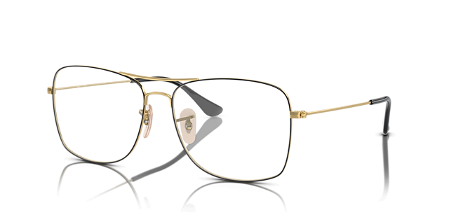 RB6498 Black On Gold MetalEyeglass Frames for Glasses Direct, Angle View