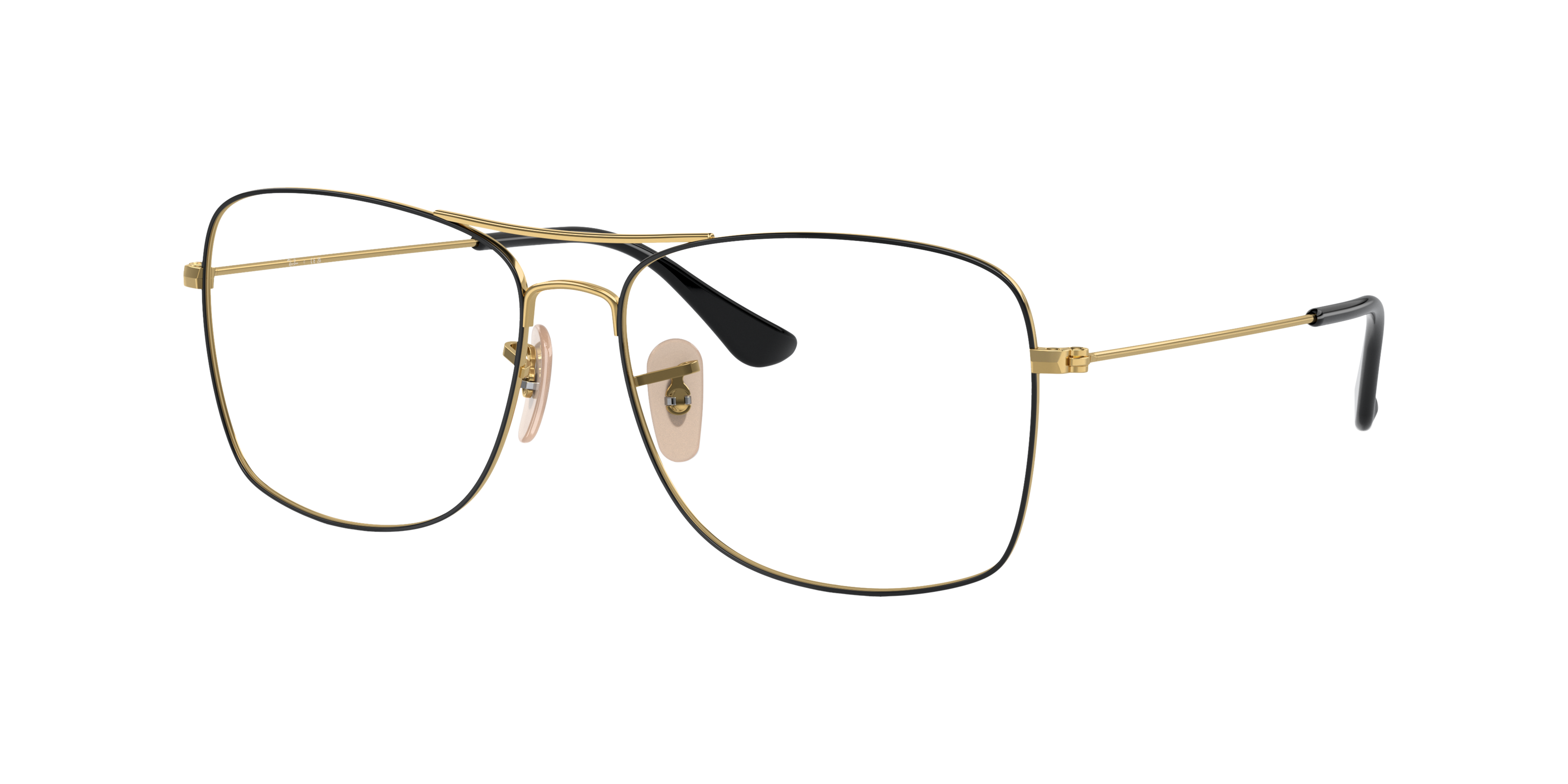 RB6498 Black On Gold MetalEyeglass Frames for Glasses Direct, Angle View