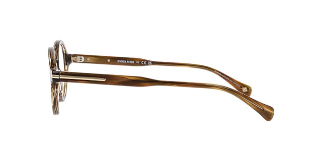 Nine Elms Stripped Brown AcetateEyeglass Frames for Glasses Direct, Side View