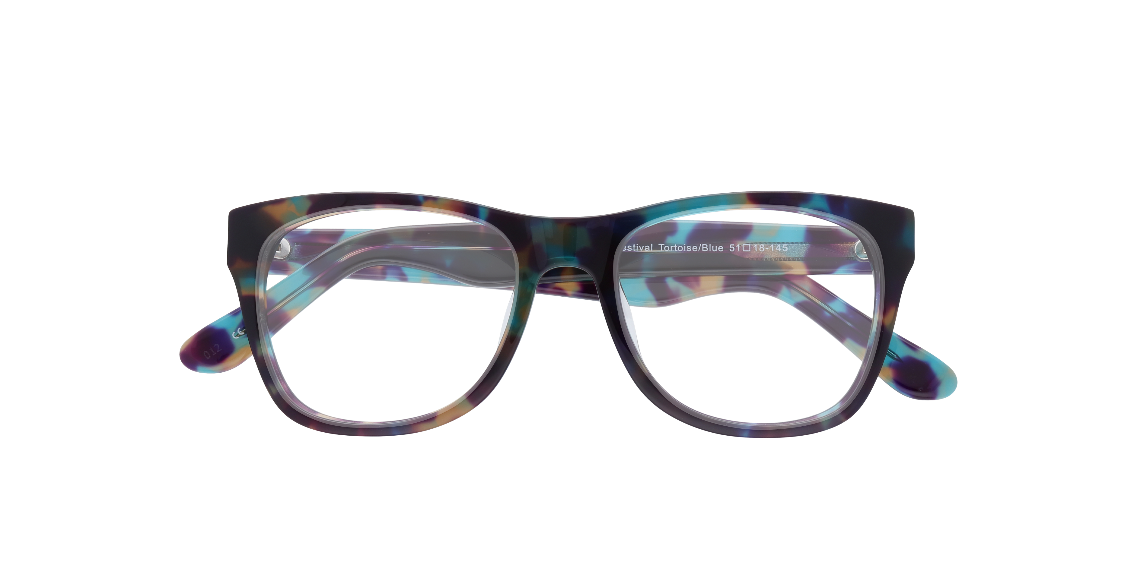 Festival Tortoise & Blue AcetateEyeglass Frames for Glasses Direct, Closed View