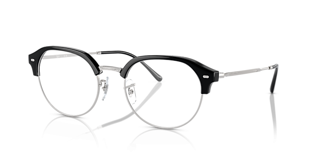 RB7229 Black On Silver PlasticEyeglass Frames for Glasses Direct, Angle View