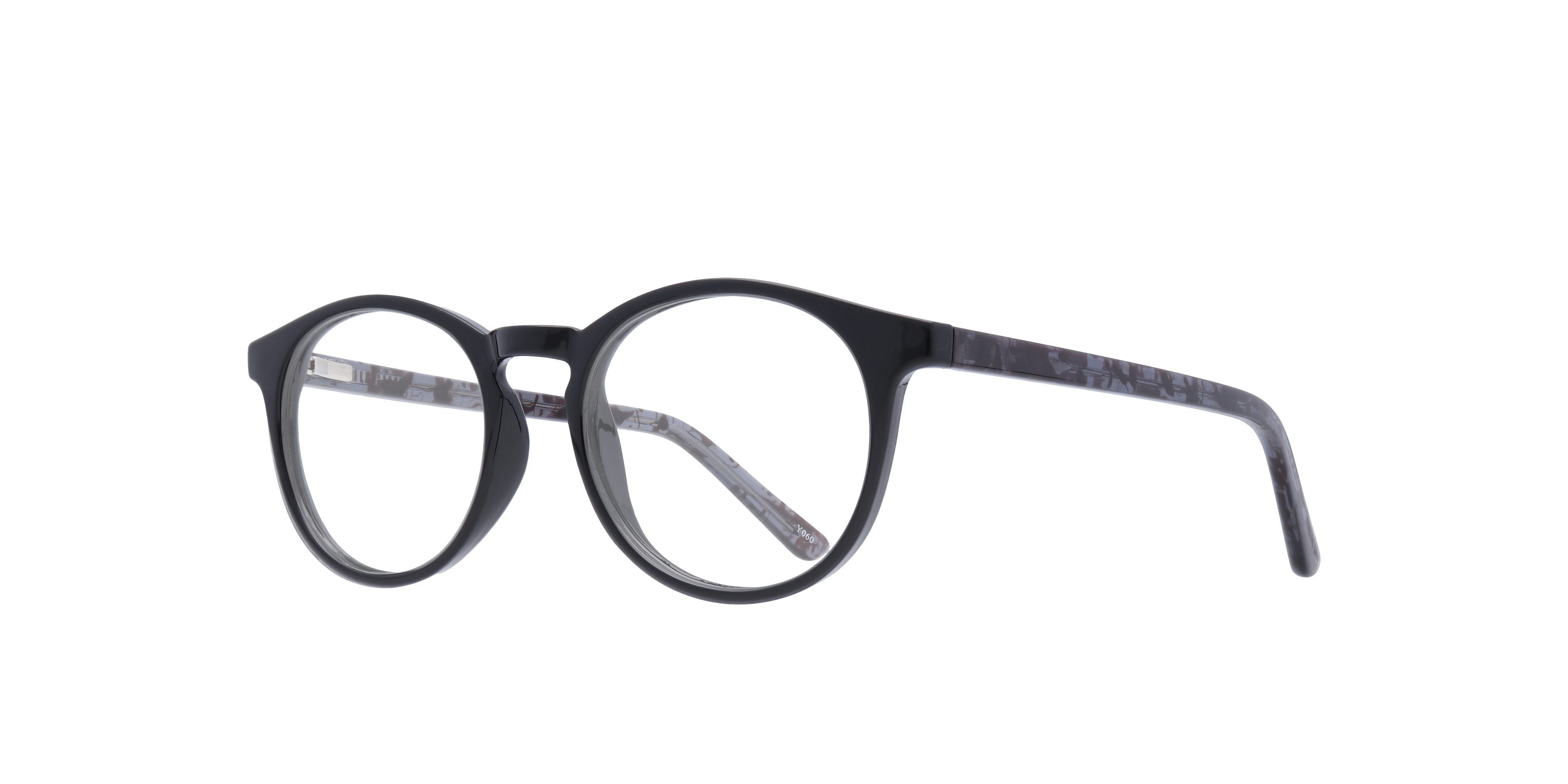 Deon Black PlasticEyeglass Frames for Glasses Direct, Angle View
