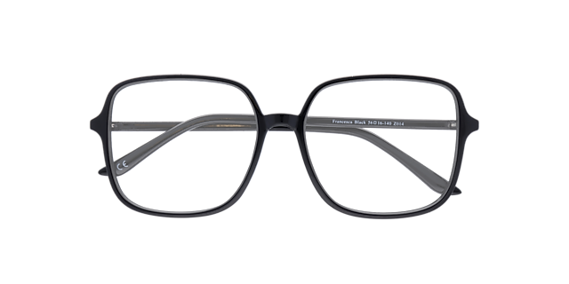 Francesca Black PlasticEyeglass Frames for Glasses Direct, Closed View