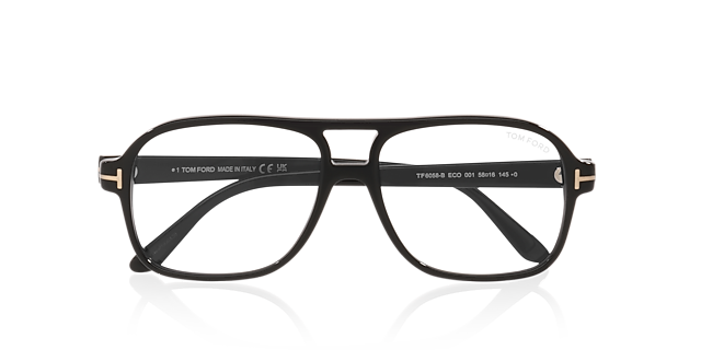 FT6058-B Black Shiny AcetateEyeglass Frames for Glasses Direct, Closed View