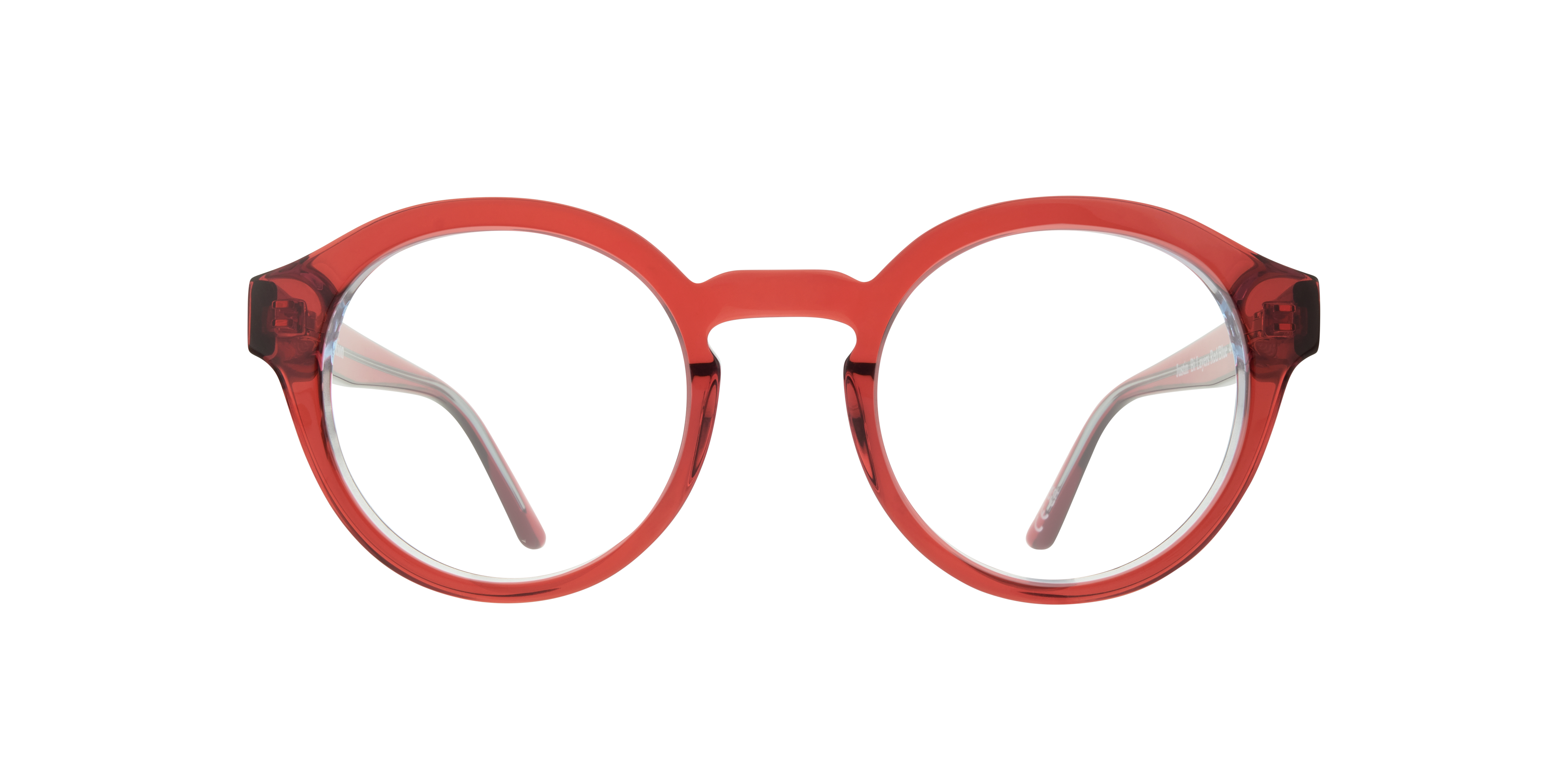 Glasses Direct ™ -Justin Round Bi Layers Red & Blue Full Rim Eyeglasses