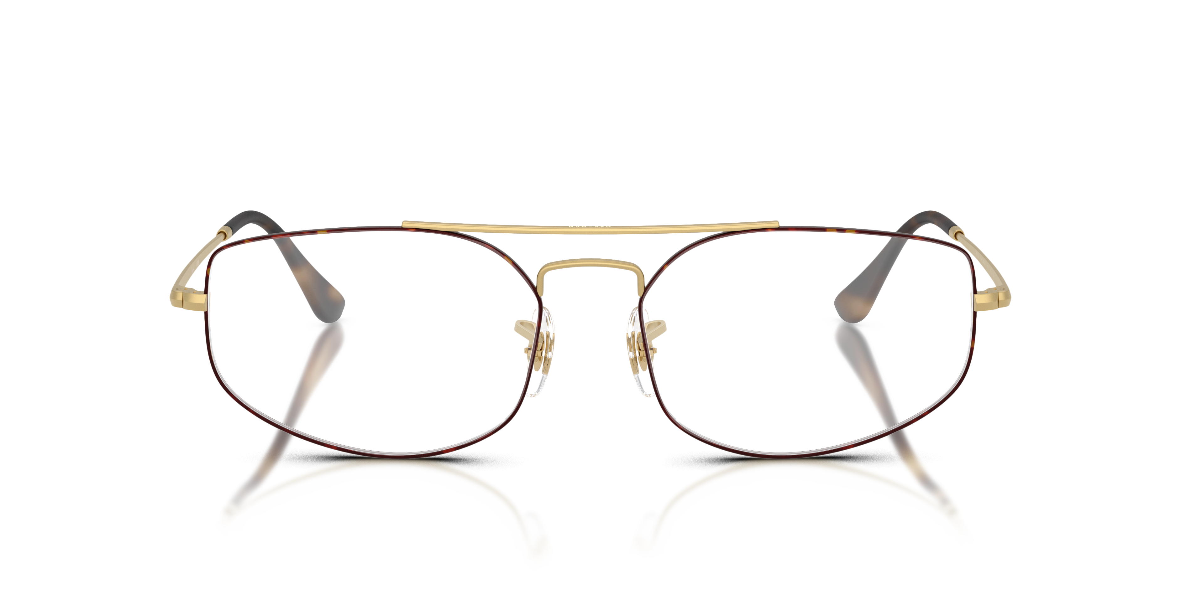 RB6545 Matte Havana On Matte Arista Gold MetalEyeglass Frames for Glasses Direct, Front View