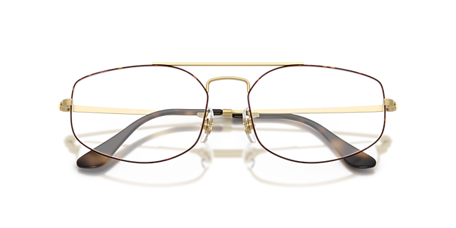 RB6545 Matte Havana On Matte Arista Gold MetalEyeglass Frames for Glasses Direct, Closed View