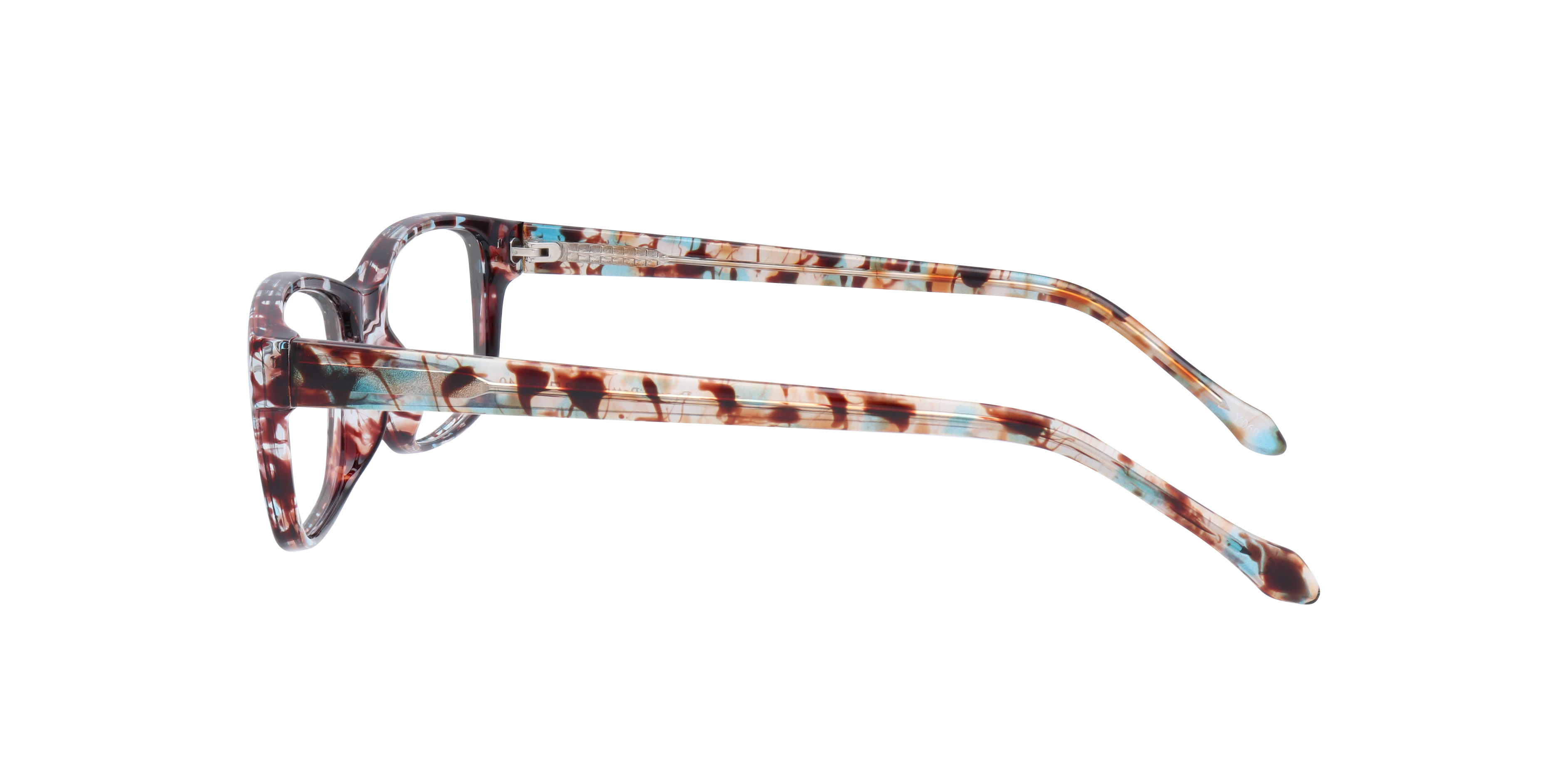 Daisy Brown Pattern PlasticEyeglass Frames for Glasses Direct, Side View
